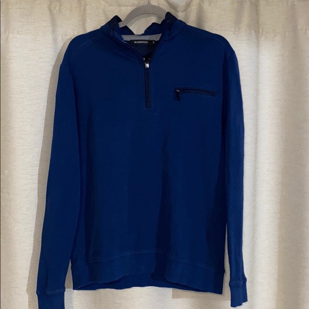 Navy Bugatchi Quarter Zip